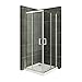 MOG Mampara de Ducha 80x80 cm altura: 180 cm con puertas correderas de esquina 6mm Vidrio transparente de seguridad – DK77