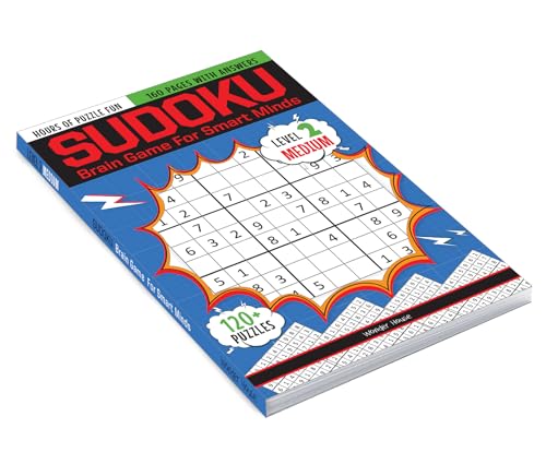 Sudoku - Brain Games For Smart Minds Level 2 Medium : Brain Booster Puzzles for Kids, 120+ Fun Games