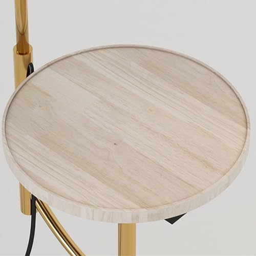Lámpara de pie con mesa auxiliar y cajón plateada 6