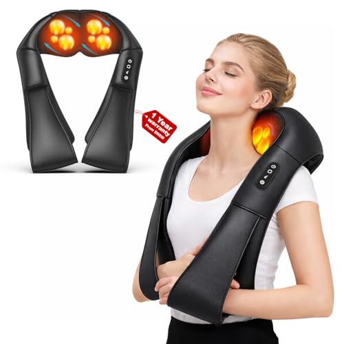 Image of Enem Back Massager for Pain Relief, Back Massager with Compression, With 1 Year Warranty from enem, Wireless Portable Shiats Massage Machine, Electric Deep Tissue 4D Kneading Massage for Pain Relief and Muscle Relax