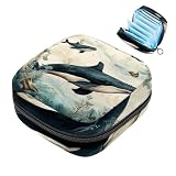 Whale-931 - Kit per primo ciclo mestruale per ragazze, salvaslip per tampone, porta assorbenti con cerniera, organizer per tovaglioli sanitari