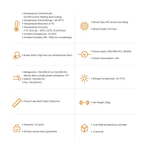 Elitech Regolatore di Temperatura Digitale Facile