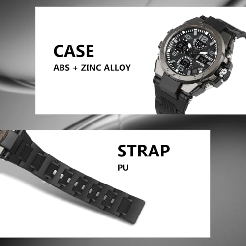 Image of RUSTET Analogue - Digital Men's Watch (Black Colored Strap - 2145)
