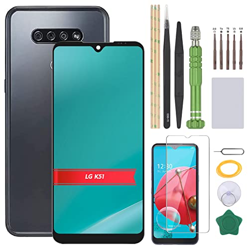 YHX-US LCD Display for LG K51 LM-K500MM K500QM5 K500UM3 K500QM7 K500UMT K500UMT3 6.5' Screen Replacement Touch Screen Digitizer Assembly