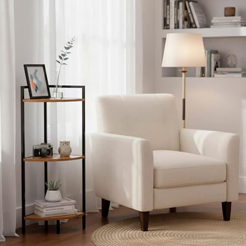 AKTIVE MAX Home Estantería esquinera, 24x24x80 cm, con 3 Niveles, Acero Negro, Madera, Almacenaje, Fácil Montaje, Muebles salón, Dormitorio, Cocina, Estanterías hogar, Decoración,(18453) - imagen 2