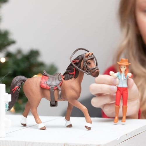 Image of Schleich Horse Club - 10Pc Hannah & Cayenne Playset - Kids 5+ | 42539 | Horse Figurine, Equestrian Toy for Girls 5+, Realistic Horse Toy, Screen-Free Imaginative Pretend Play, Party Gifts
