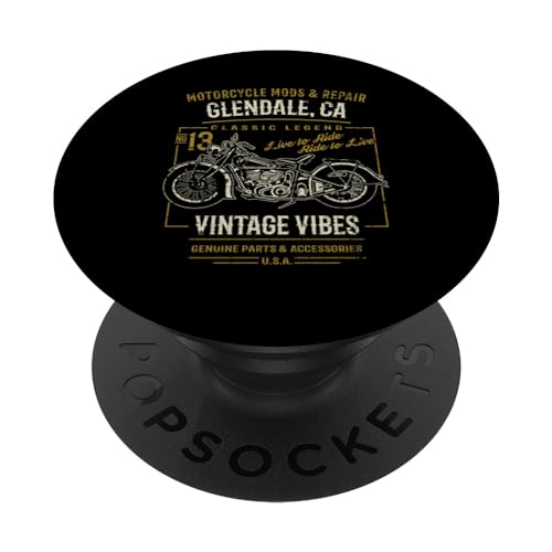 Glendale California USA - Diseño de motocicleta estilo vintage PopSockets PopGrip Intercambiable