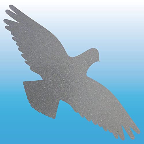 Sticker 20 cm Warning Bird of Prey Bird Window Protection Tattoo Decorative Film (Silver Metallic)