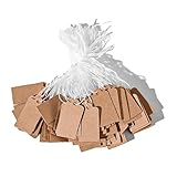 LOYELEY 値札 200枚 (茶色) 値札タグ プライスタグ ラベ 糸付き 下げ札 クラフト紙 プライスカード 商品 価格タグ 衣類 アクセサリー 商品タグ 小 糸付き衣類 宝石 アクセサリー ジュエリー 腕時計 ジュエリーラベル プレゼント ギフト 装飾用