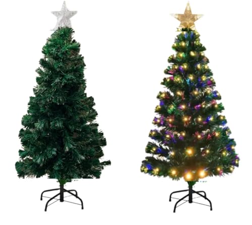 Árvore De Natal Iluminada Pinheiro Canadense Luxo Fibra Ótica Led Colorido 1,20m Bivolt Decoração Natalina