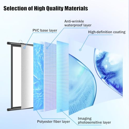 Pantalla manual para proyector 60" 16:9 blanco y metal miniatura 4