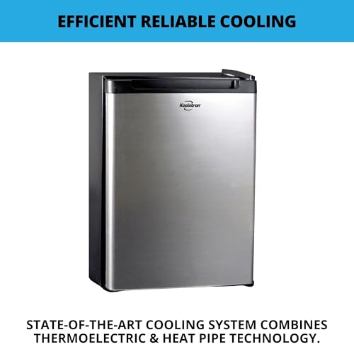 Image of Koolatron 12V / 110V Refrigerator - Mini Fridge for Trucks Cool Storage for Kitchen Bedroom Office Travel Camping Dorms Compact Free Standing Neveras Pequenpara Apartment 1.76 cu.ft - Black