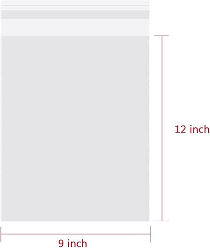 Miniatura 2 de 50 bolsas de plástico transparente de 13 x 18 pulgadas, gruesas, autosellantes, bolsas de violonchelo de polietileno OPP para embalar envoltorios de