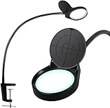 Reduce la fatiga ocular: 38 luces LED ultrabrillantes que protegen tus ojos de la fatiga. Color de luz blanco, luz sin parpadeo y sin radiación. El diseño de clip superior protege el objetivo del polvo y los daños. (Nota: puedes quitar la tapa superior para evitar que la tapa se caiga)