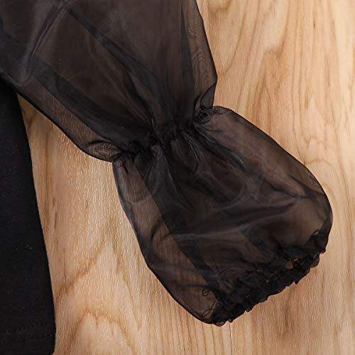 Toddler Kids Baby Girl Fashion Clothes Tulle Puff Long Sleeve T Shirt Blouse Top Spring Summer Outfits (Black, 6-12 Months) #TOP5