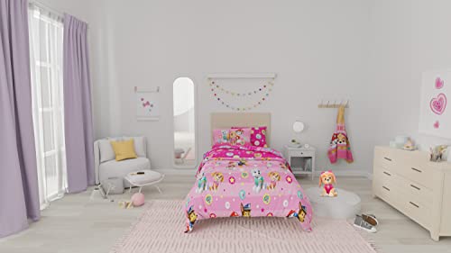 Franco Comforter and Sheet Set with Sham, Microfiber, Paw Patrol Girls, 5 Piece Twin Size