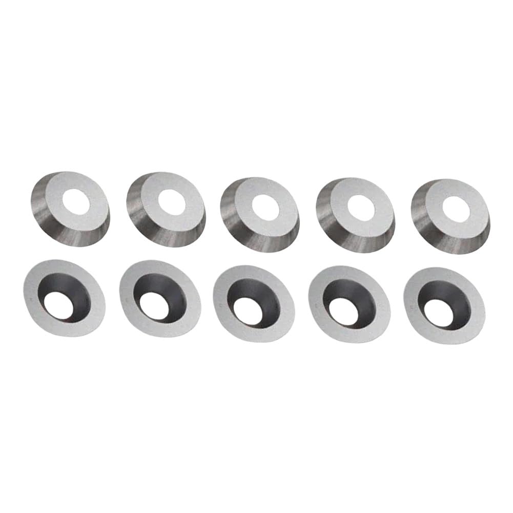 Llmwfa One Color 10Pcs Solid Carbide Round Inserts 30 Degrees, Durability Woodworking Turning Blades Incisive Cutters 12X2.5mm