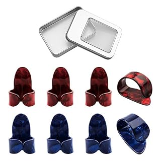 Novelfun 2 paires pouce et des doigts Picks pour guitare Fingerstyle acoustique Ukulélé, banjo ou , avec 2 Taille de 10 pcs médiators pour guitare et une boîte de rangement - Les Beatles, Paul McCartney, John Lennon, RIngo Starr, George Harrison Novelfun 2 paires pouce et des doigts Picks pour guitare Fingerstyle acoustique Ukulélé, banjo ou , avec 2 Taille de 10 pcs médiators pour guitare et une boîte de rangement – Image 3
