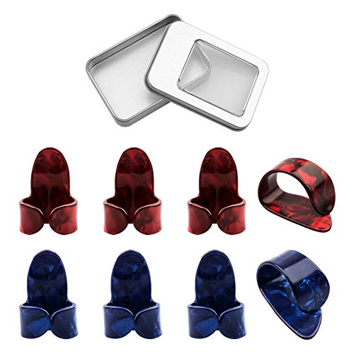 Novelfun 2 paires pouce et des doigts Picks pour guitare Fingerstyle acoustique Ukulélé, banjo ou , avec 2 Taille de 10 pcs médiators pour guitare et une boîte de rangement - Les Beatles, Paul McCartney, John Lennon, RIngo Starr, George Harrison Novelfun 2 paires pouce et des doigts Picks pour guitare Fingerstyle acoustique Ukulélé, banjo ou , avec 2 Taille de 10 pcs médiators pour guitare et une boîte de rangement – Image 4