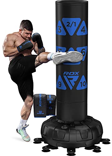 RDX 6FT XXL Saco de Boxeo Pie Puñetazos Guantes para Artes Marciales Mixtas, 150KG Pesado Peber Adultos, Equipo Entrenamiento Gimnasio Casa, 17 Ventosas Bolsa para