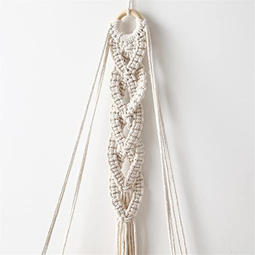Boho Wandtapijt van macramé, wanddecoratie, wandtapijt, plantenhouder, Scandinavische stijl, kwast, handgemaakt… - Afbeelding 8