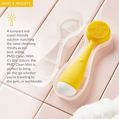 Pmd Clean Mini - Smart Facial Cleansing Device With Silicone Brush & Anti-Aging Massager - Waterproof - Sonicglow Vibration Technology - Clear Pores And Blackheads - Lift, Firm, And Tone Skin #TOP4
