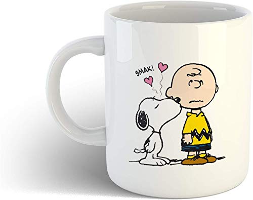 Peanuts Snoopy tasse à café en céramique mignon 'Charlie Snoopy Happines Love Kiss' tasse à café imprimée tasses dessin animé tasses meilleur cadeau pour les amoureux des chiens tasse à café imprimée