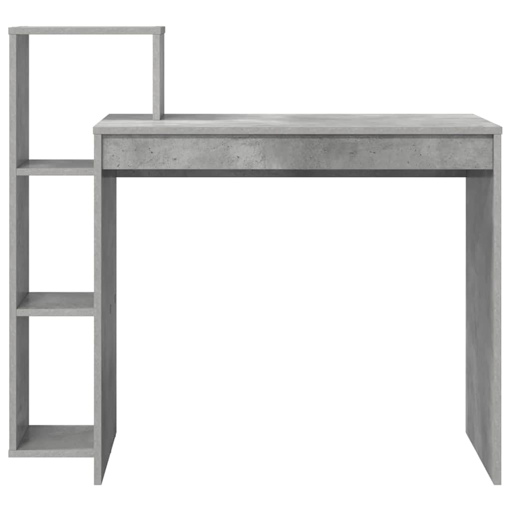 Bureau Gris béton en Bois d'ingénierie 100 x 40 x 90 cm pour Espace de Travail Ergonomique et Organisation compacte idéal pour télétravail, étude ou Salon