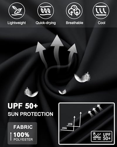 Runhit UPF 50+ Fishing Shirts for Men, Long Sleeve Sun Protection Lightweight Hoodie, UV Hiking Running Rash Guard4