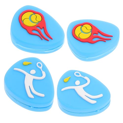 Kisangel 4 Pcs Tennis Racket Dampeners Silicone Vibration Dampener for Wrist Elbow Tennis Racket Accessories