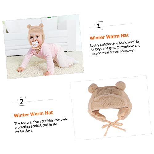 BESPORTBLE Plush Ear Flap Hat for Boys and Girls – Warm Fleece Cartoon Winter Cap Ear Protection for Boys and Girls – Cute and Cozy Headgear for Cold Weather Khaki4
