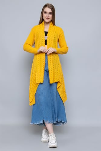 Image of Wear lusso Women's Woolen V-Neck Open Front Shrug Cardigan | Long Sleeve Winter Sweater for Girls & Ladies | Stylish Warm Outerwear in Trendy Colors