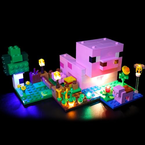 LED-Licht-Kit kompatibel mit Lego 21268 Das Baby-Schweinehaus lebendiges Beleuchtungsset für Minecraft-Baumodell (nur Lichter keine Bausteine enthalten)