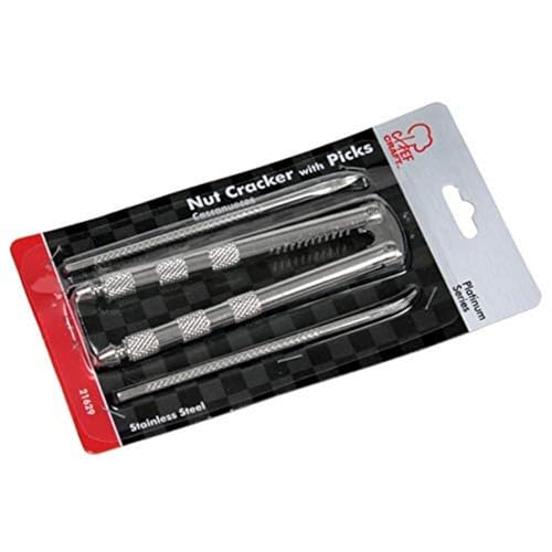 Chef Craft Classic Nut Cracker with Picks, 6.75 inch, Stainless Steel