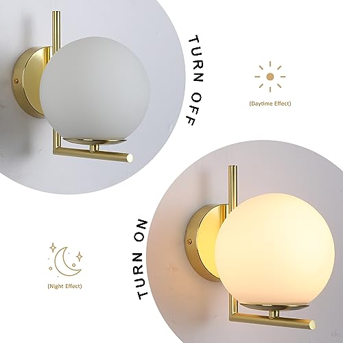 SUNLLOK Modern Reading Gold Wall Light Fixture, Indoor Adjustable Warm White Flexible Wall Sconces - Image 2
