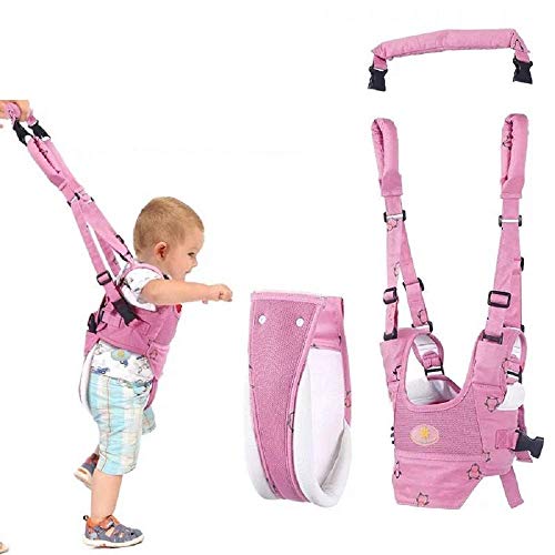 VOOADA Removable Baby Walker Assistant Toddler Leash Kids Walking Baby Belt Child Safety Harness Leash Infant Baby Moon Walk Belt (Pink)