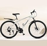 Bicicleta de Montaña de Aleación de Magnesio con Ruedas Integradas 21 Velocidades 24' y 26' Freno de Disco Doble Bicicleta de Carreras de Velocidad B,24 Inches