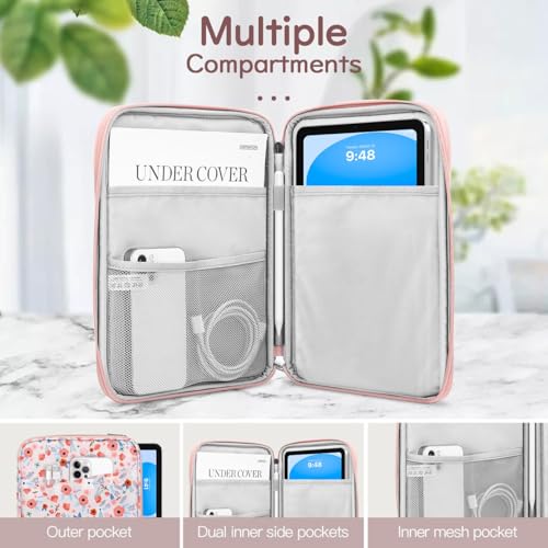 Image of Dadanism 9-11 inch Tablet Sleeve Bag Carrying Case for iPad (A16) 11th Gen 11 inch, iPad 10th Gen 10.9 inch Air 5 /4, iPad Air M4 /Pro 11 inch, iPad 9 /8 /7th, Galaxy Tab A11+ Plus 11 inch, Remarkable 2 10.3 inch, Spring Pink