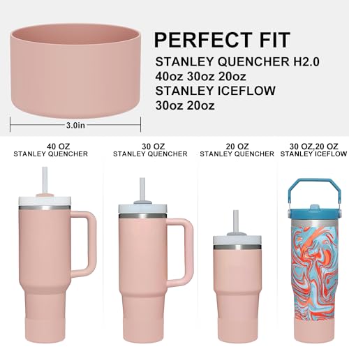 Image of Affute Protective Silicone Boot for Stanley Quencher H2.0 40 30 20 oz & IceFlow Flip 30 20 oz, BPA Free Anti-Noise Anti-Scratch, Stanley Cup Protector Sleeve Cover Boot