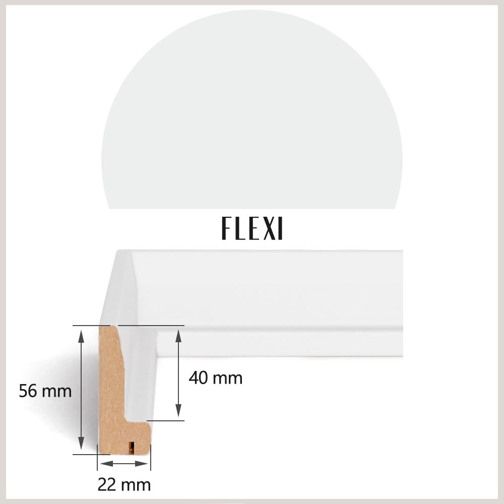 Bildershop-24 Cornice per fughe ombreggiante FLEXI per telaio della barella e tele in Bianco (opaco), 60 x 80 cm