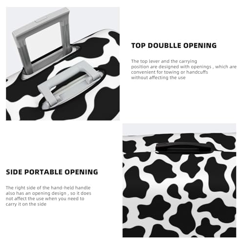 Cow Print Black White For Travel Luggage Cover Suitcase Protector Fits 18-32 Inch Travel Luggage Protector Elastic Luggage Anti-Scratch Suitcase Cover3