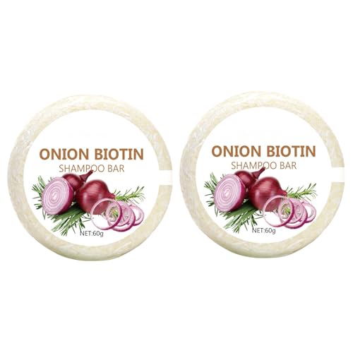 Champú de biotina Onion, barra de champú de cebolla, romero, champús de romero, limpieza profunda e hidratación, para nutrir el cabello y el crecimiento del cabello, para todo tipo de cabello (2