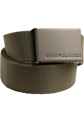 Urban Classics - CANVAS Belt olive/silver - One Size