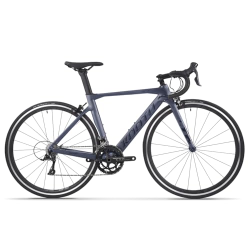 KOOTU Carbon Road Bike, Carbon Fiber Frame Road Bicycles 700C Wheels Racing Bike with SORA R3000 18 Speeds Groupset Ultra-Light Bicycle