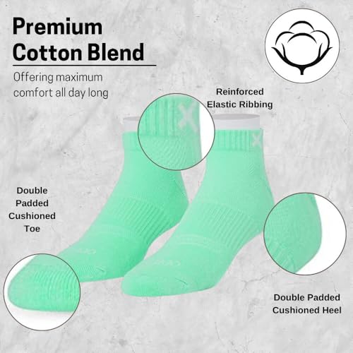 Image of Odd Sox - Basix Heather Athletic Ankle Socks - Performance Comfort Cotton Cushioned Breathable Arch Support - Unisex Sizing