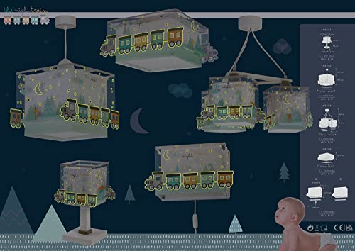 Dalber - Lampada da soffitto E-27, Il treno notturno, Multicolore, 24 x 32 x 21.5 - Image 7