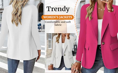 Women's Blazers &Suit Jackets, Long Sleeve Solid Color Cardigan Suit Jacket Women's Work Office Lapel Collar Jacket4
