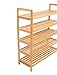 BIRDROCK HOME 4-Tier Bamboo Shoe Rack - Lightweight Wooden Organizer - Free Standing Storage Shelf for Closets, Hallways, Entryways, Mudrooms, and Front Doors - Art Deco Style - Fits 12 Pairs of Shoes