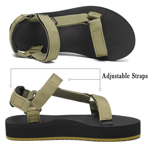 Image of Sport Walking Water Sandals for Women with Arch Support & Adjustable Straps Platform Sandals Women Height Increase