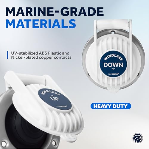 Five Oceans Anchor Windlass Deck Foot Switch Covered Up/Down, White FO-3291-2